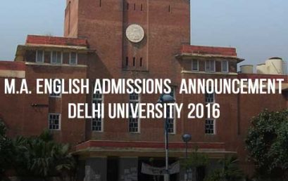 Delhi University MA English Admission 2016 Update