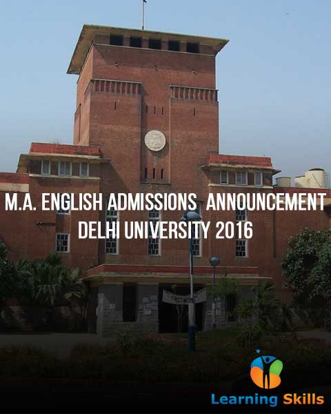 Delhi University MA English Admission 2016 Update