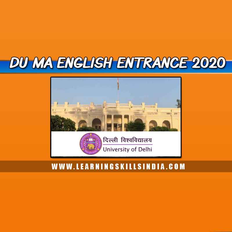 Delhi University MA English Entrance and Admission 2020 Notification Updated