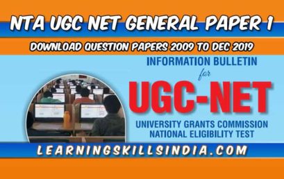 NTA UGC NET Paper 1 Previous Year Question Papers 2012 to Dec 2019