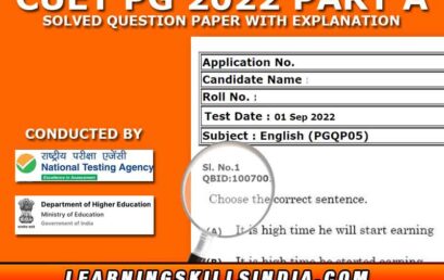 CUET PG 2022 Part A Question Paper with Explanation (Video)