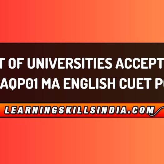 List of Universities Accepting LAQP01 MA English CUET PG