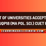 List of CUET PG Universities for HUQP18 Paper Code (MA Political Science)