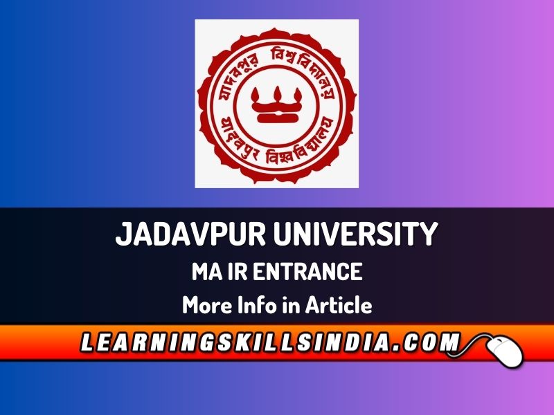 Jadavpur University MA International Relations Entrance 2025